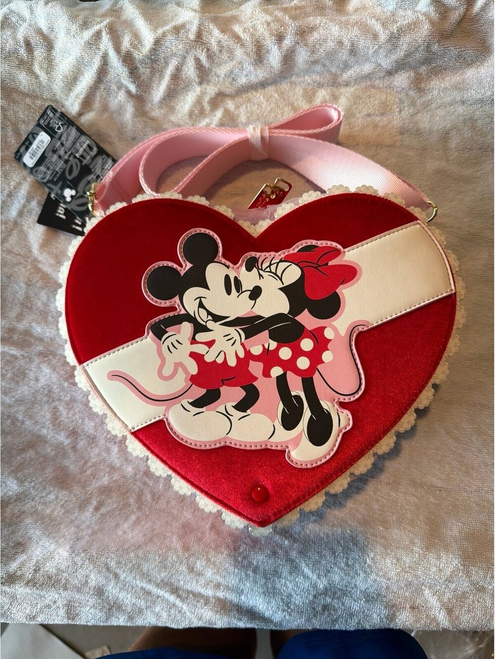 Loungefly Disney Mickey & Minnie Valentine's Day Chocolate Heart Box Crossbody